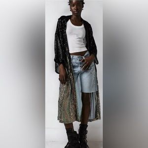 Free People Party On Sequin Kimono Jacket Duster